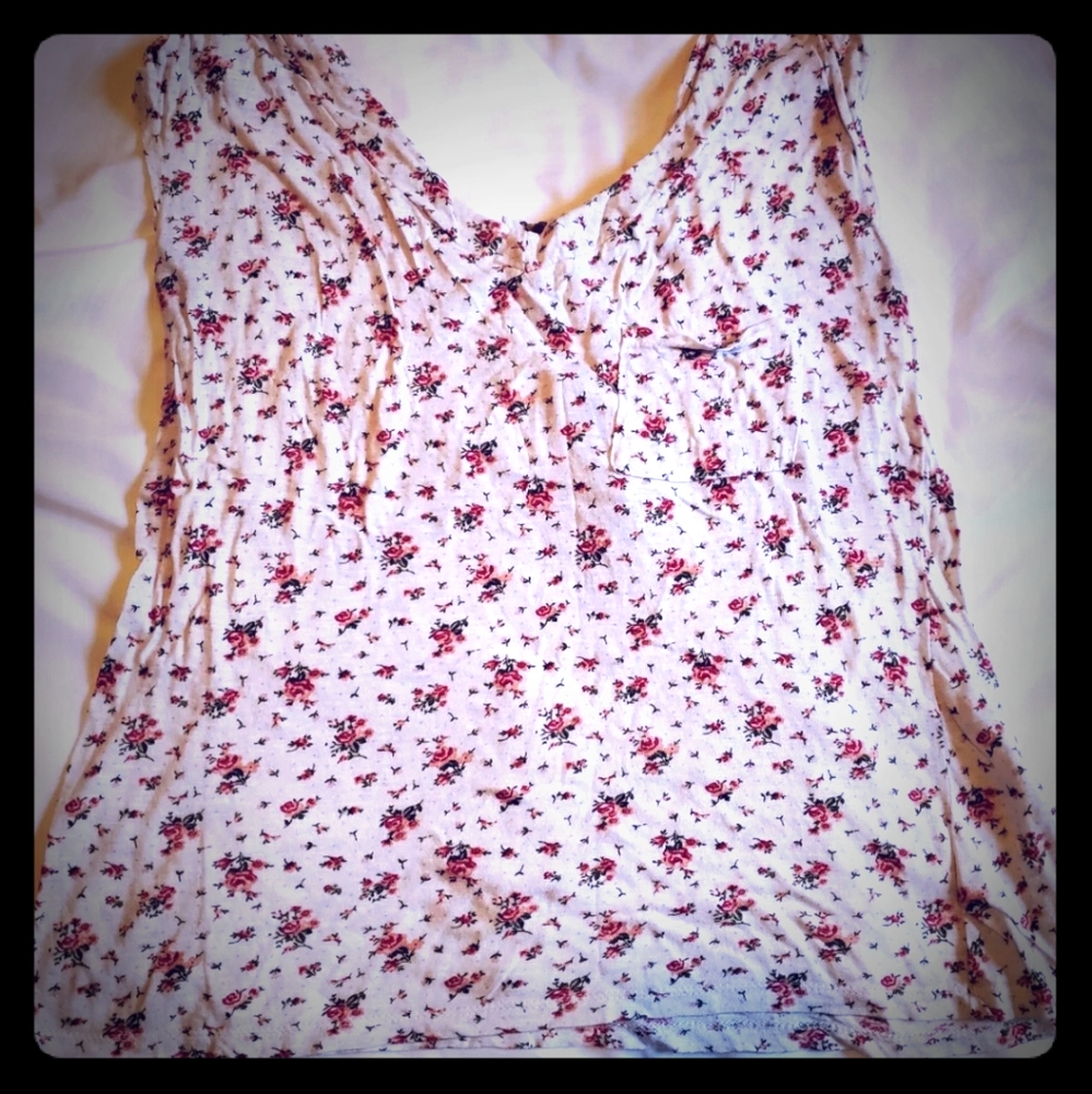 Vintage look fabric tank top size Large
